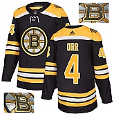 Bruins 4 Bobby Orr Black With Special Glittery Logo Adidas Jersey,baseball caps,new era cap wholesale,wholesale hats